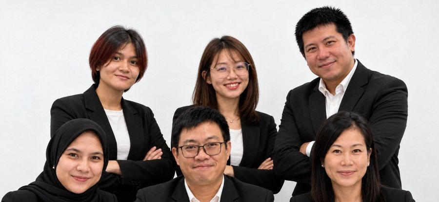 The Occhio Tec management team: Tommy Chew, Jocelyn Lim, Chester Lee, Syuhada, Imm and Mindy Lee
